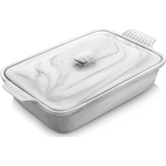 Casserole Dish With Lid, 3.4 Quart Baking Dish With Lid, Lasagna Pan Deep